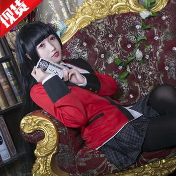 

Hot Cool Cosplay Costumes Anime Kakegurui Yumeko Jabami Japanese School Girls Uniform Full Set Jacket+Shirt+Skirt+Stockings+Tie