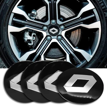 

4pcs Car-Styling Car Wheel Tire Center Sticker For Renault 2 Button Clio Scenic Megane Duster Sandero Captur Twingo Accessories