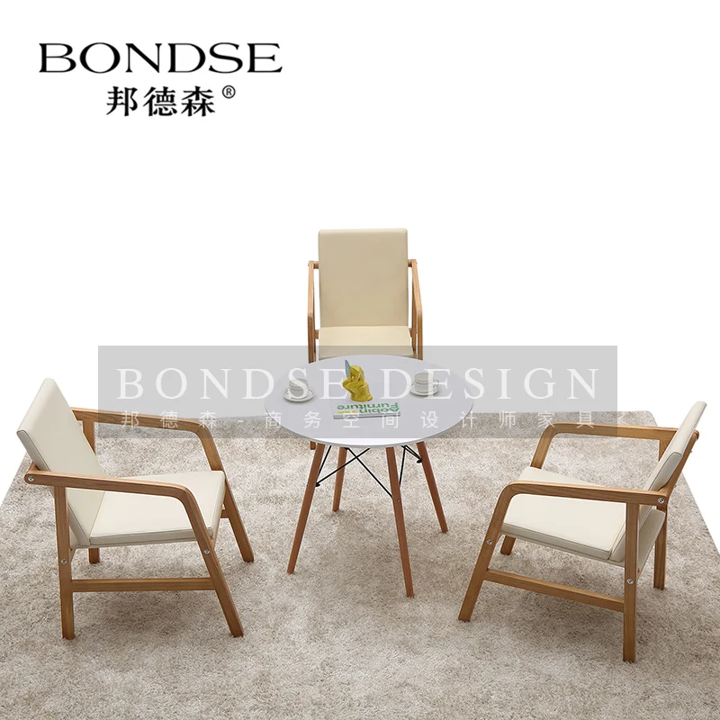 Скандинавские деревянные одноместный диван досуг стул спинка Броня ткань дизайнер простой