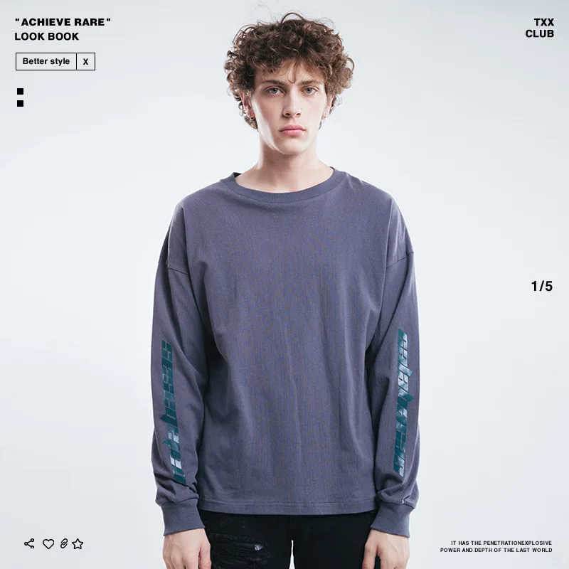 2019SS NEW TOP KANYE WEST Season 6 Calabasas Letter print men Long sleeve t shirt hip hop Casual Cotton tee gray S-XL Oversize | Мужская