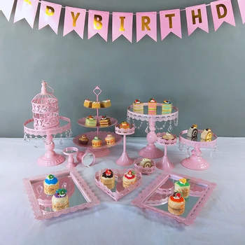 

Vintage cake stand cupcake trays birdcage wedding cake tools home decoration bar dessert table party supplier