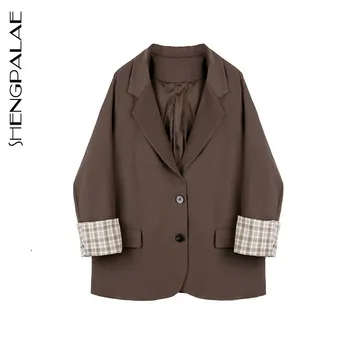 

SHENGPALAE Spring And Autumn Straight Style Comfortable And Versatile Pure Color Loose Casual Simple Suit Women Blazer ZT770