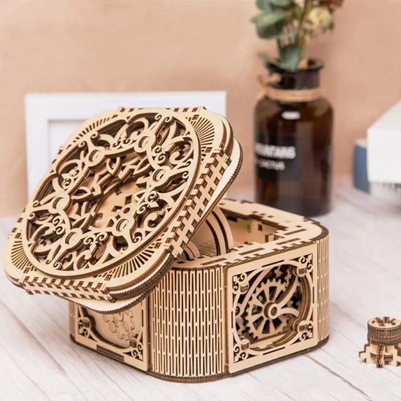 DIY 3D деревянная Механическая головоломка, ювелирная коробка, модель, строительные наборы для взрослых и детей, Подарочные игрушки