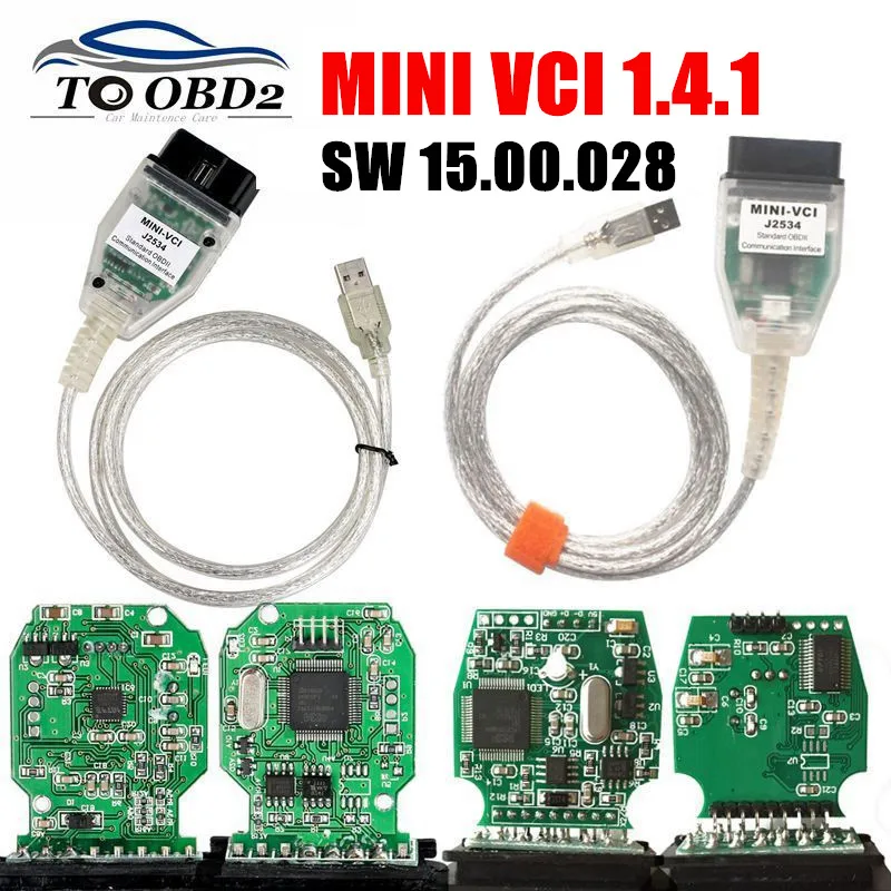 OBD2 диагностический инструмент FTDI Chip V15.00.028 Mini VCI J2534 интерфейс USB кабель для Toyota TIS