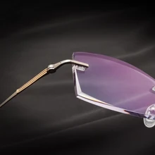 Алмазные очки для близорукости из чистого титана женские бескаркасные градиентные