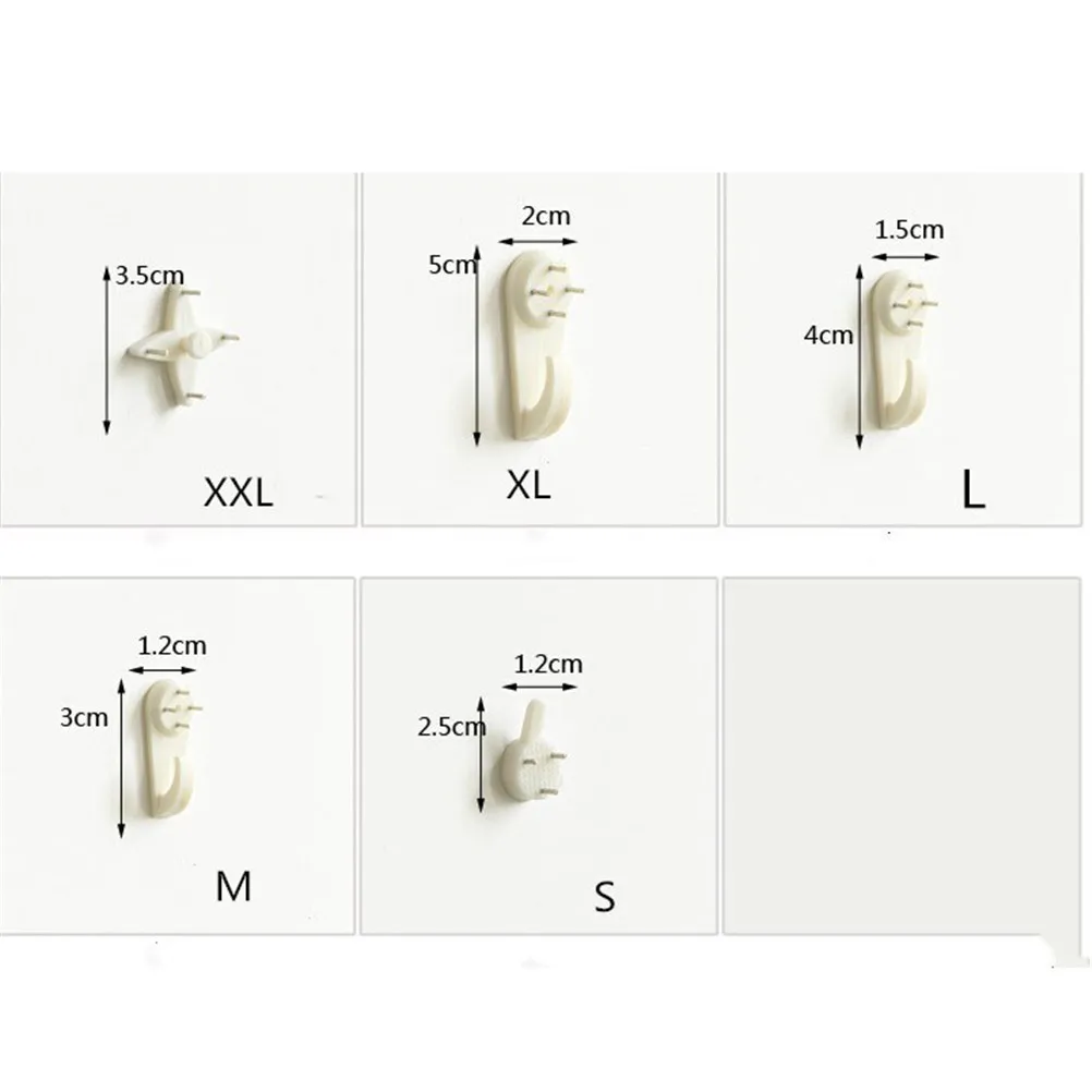 Wall Hooks Picture Frame Hangers Hanging Hooks 10Pcs/lot Plastic Multi Function Invisible Wall Mount Photo Picture Frame Clock Mirror Nail Hook Hanger Seamless Nail