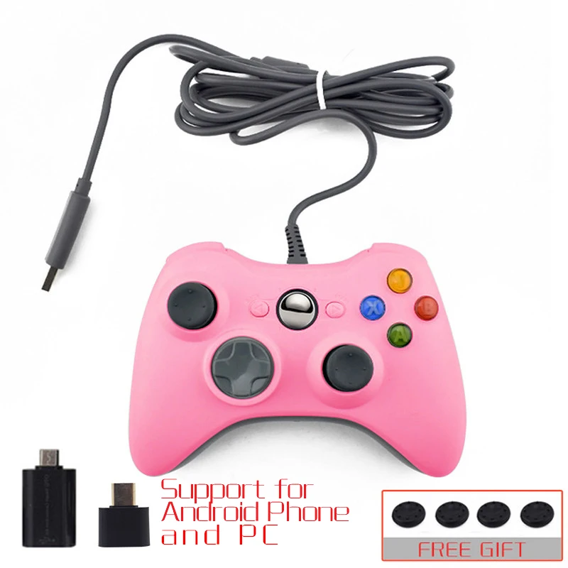 pink-support phone Данных лягушка USB проводной геймпад для Xbox 360/тонкий контроллер для Windows 7/8/10 microsoft ПК контроллер Поддержка для паровой игра - Цвет: pink-support phone