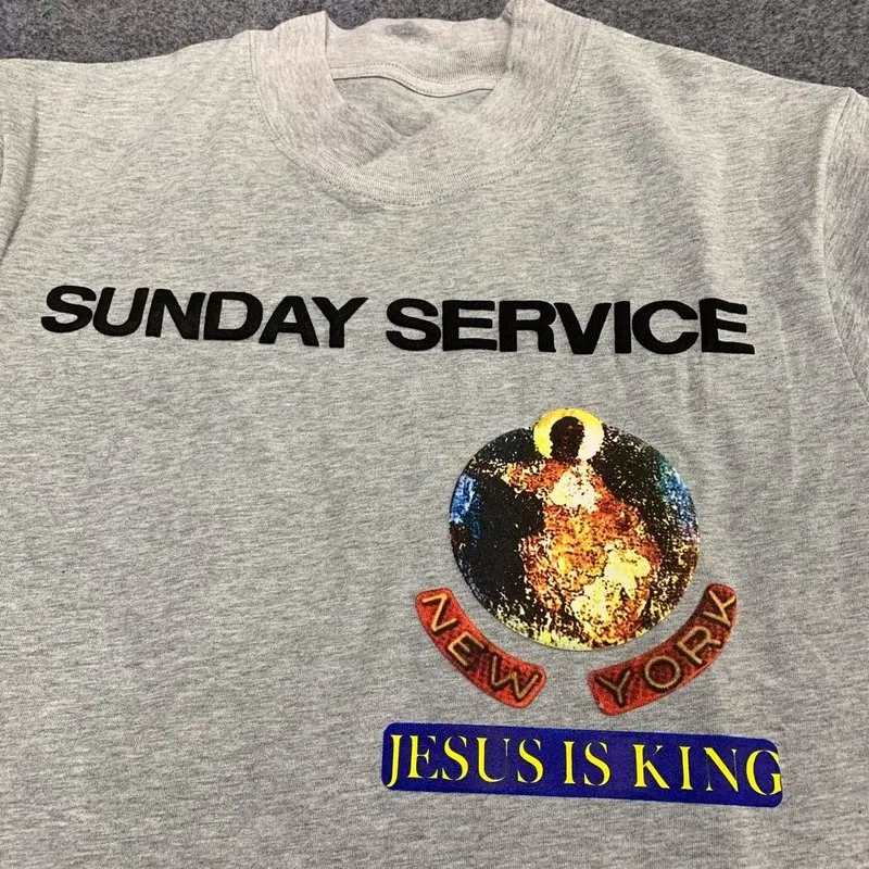 Kanye West Jesus is king, футболка для мужчин и женщин, с длинным рукавом, с эмблемой штата, с логотипом, топ, футболка, с надписью «Lord Sunday service Jesus is king», футболка