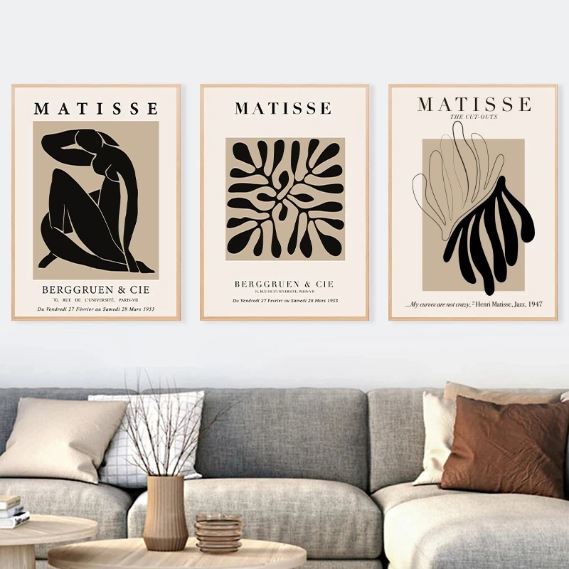 

FLORID Henri Matisse Abstract Painting Minimal Illustration Wall Art Canvas Prints Vintage Poster Beige Wall Pictures Home Decor