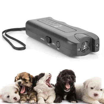 

New Ultrasonic Dog Chaser Aggressive Animal Attacks Repeller Flashlight Training Control Anti Bark Barking Dog Training Tools