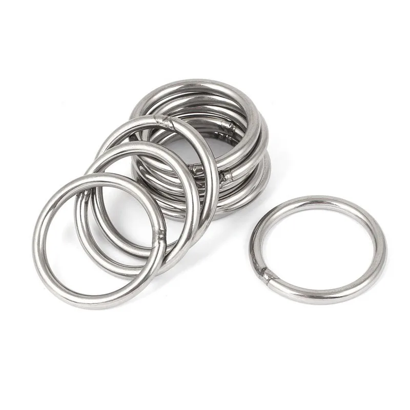

M5 x 50mm 304 Stainless Steel Strapping Welded Round O Rings 10 Pcs