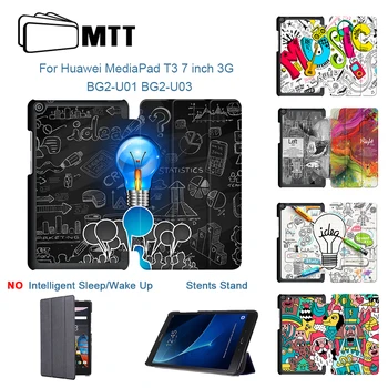 

MTT PU Leather Tablet Case For Huawei MediaPad T3 7 inch 3G BG2-U01 BG2-U03 Tri-fold Magnetic Flip Stand Cover Protective Shell