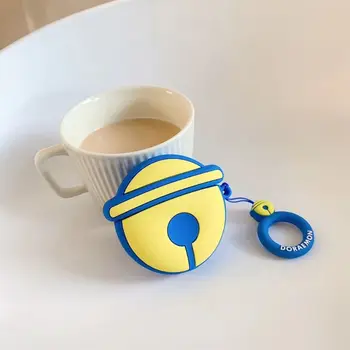 

Unique Unique Bell Pattern Soft Silicone Protective Case Shockproof Cover Skin Protector with Lanyard for Airpods 1/2 Charging