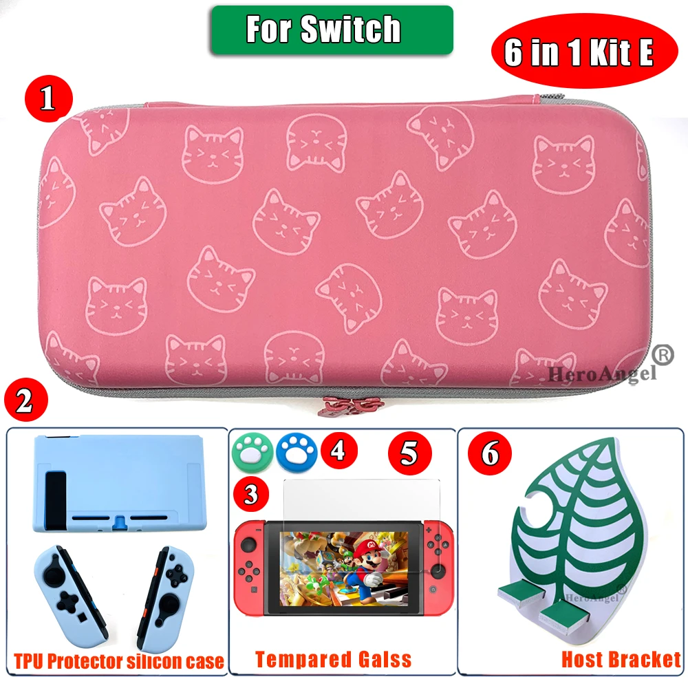 Розовая сумка для Nintendo Switch дорожная переноски аксессуары NS портативный чехол