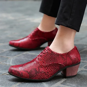 

Spring Men's Sneakers Men Shoes Mens Loafers Leather Office Shoes Men Oxfords Pointed Suit Shoes Luxury Wild Red Heels Shoes Y1