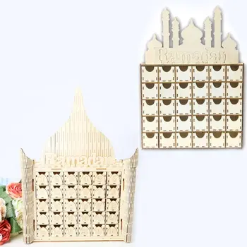 

Wood Eid Mubarak Ramadan Advent Calendar Countdown Drawer Muslim Islamic Castle