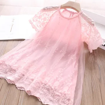 

2020 Summer Girls Lace Collar Embroidered Dress Wholesale Children's Clothing