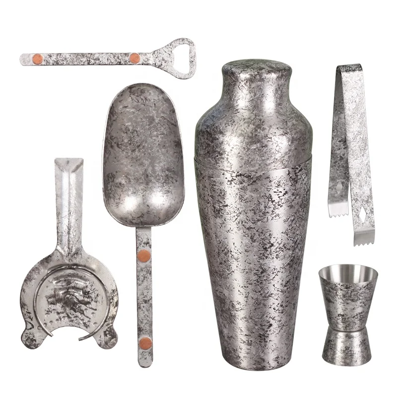 Vintage stainless steel 570ml custom made cocktail shaker luxury bar set