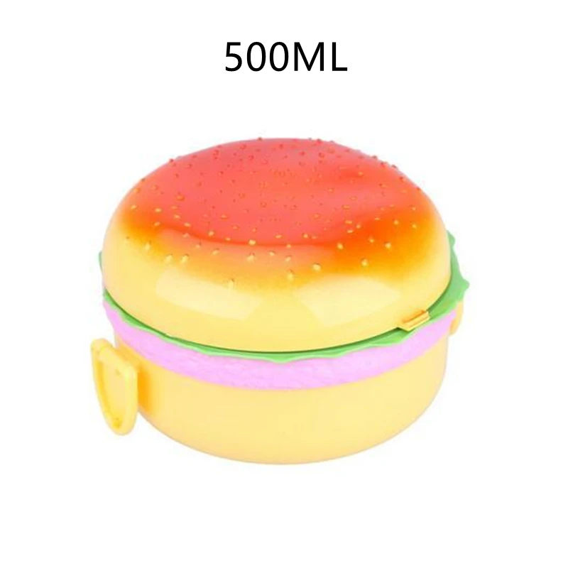 brand new Hamburger Lunch Box Double Tier Cute Burger Bento Lunchbox Microwave Food Container Fork Tableware Set Owl | Дом и сад