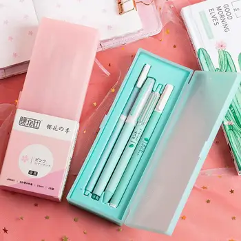

4Pcs/set Sakura Flower Gel Pen Box Mint Green Pink School Gift 0.5mm Pens Stationery Office Ink Cute Black Girls