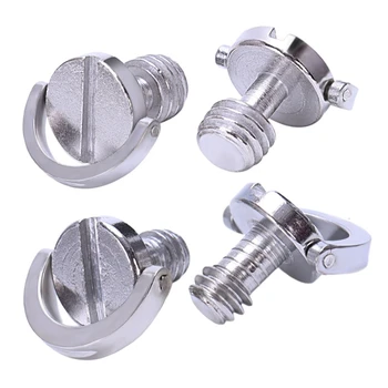 

4 Pcs D-Ring Screw Camera Tripod Quick Release Fixing Screw Adapter, 2 Pcs 1/4 Inches & 2 Pcs 3/8 Inch