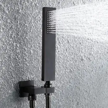 

3 In 1 Bathroom Power Shower Head Black 3 Mode Adjustable Water Spray for Bathroom Rain Shower Head Filter Accessories 40a