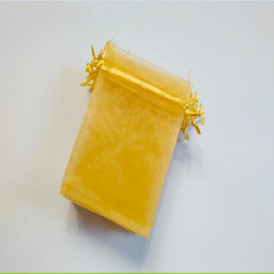 100 Sachets En Organza Dorés 7x9 Cm - Pour Bijoux, Cadeaux, Mariage, Décoration, Lavande