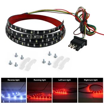 

BEVINSEE 60" Triple Row Truck Tailgate12V LED Strip Light Bar Reverse Brake Turn Signal Runnlights For Jeep Truck SUV RV
