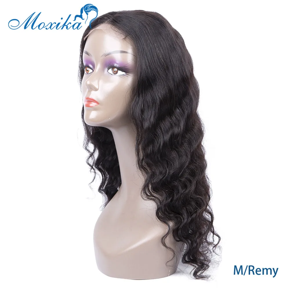

Moxika Lace Front Deep Wave Human Hair Wigs 150% Density Brazilian Lace Front Hair Wigs Pre Plucked For Women Wigs