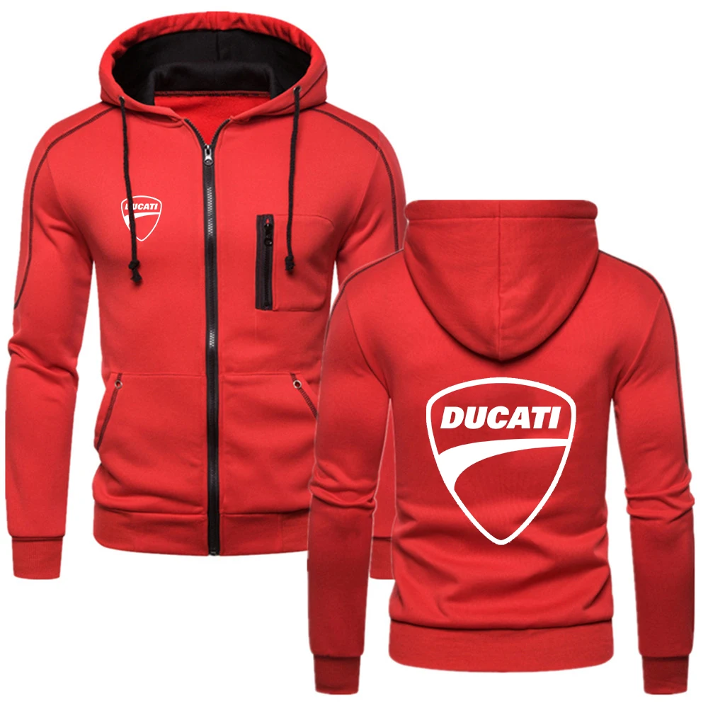 En oferta Ducati-Sudadera con capucha para hombre, de algodón, cómoda, cálida, con cremallera, para Fitness, sólida, universidad, Popular, 2021 7WJoR8nRyGx