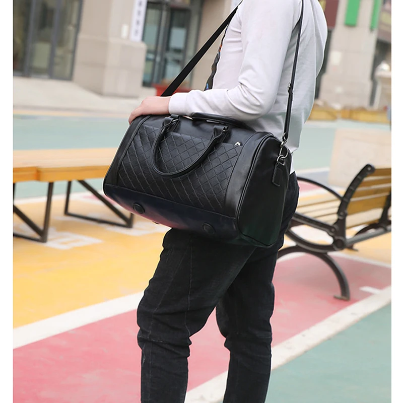 PU Leather Gym Bag -Large Training Sports Bag For Men Women Travel Yoga Handbag Fitness Multifunction Shoulder Crossbody XA722WD