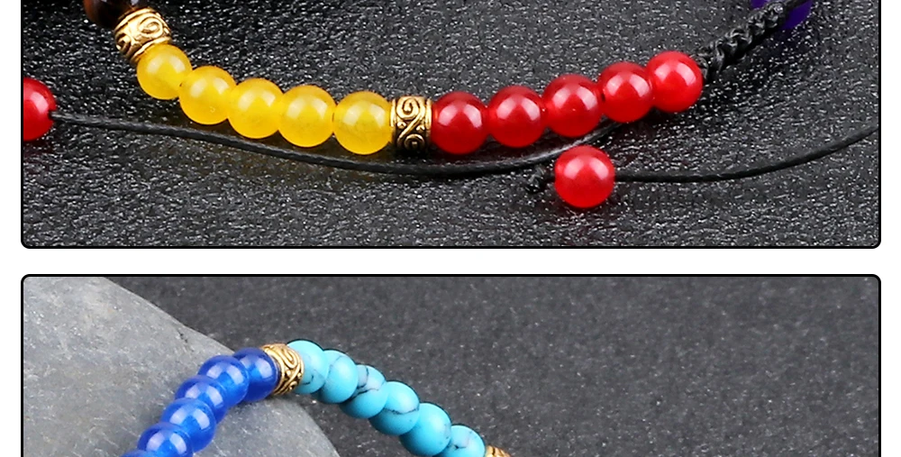 4mm Mini Beads Bracelets Reiki 7 Chakra Healing Balance Bracelet for Women Men Natural Stone Yoga Handmade Bangles femme Jewelry