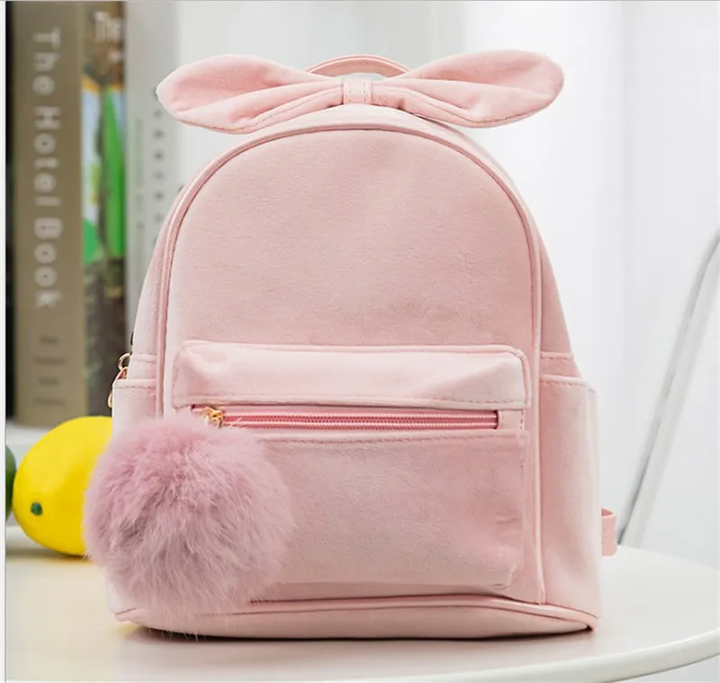 Милый детский мини-рюкзак для малышей, школьный рюкзак для детского сада, сумка на плечо с мультяшным бантом - Цвет: Розовый