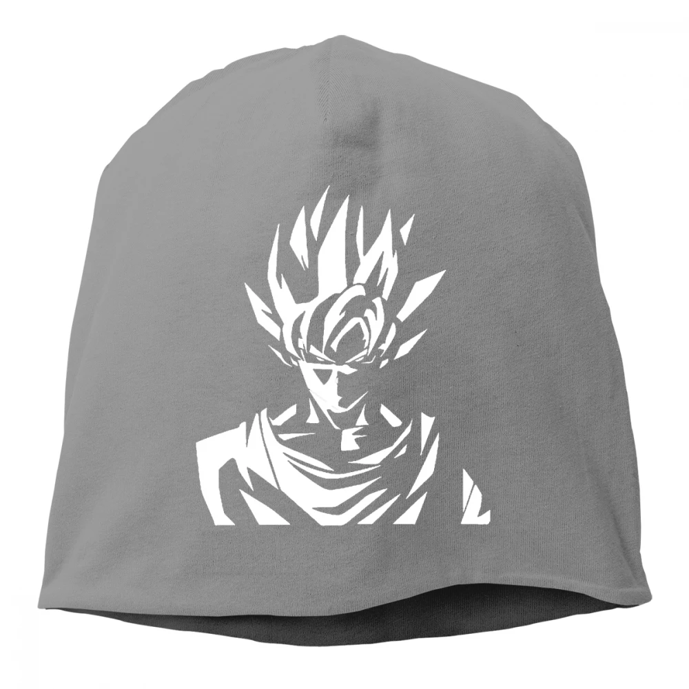Темно-серый Dragon Ball Z Goku принт вязанная хлопковая шапка Skullies унисекс для мужчин и женщин хеджирующая шапка весна осень уличная хип-поп шапка шапочки - Цвет: Темно-серый
