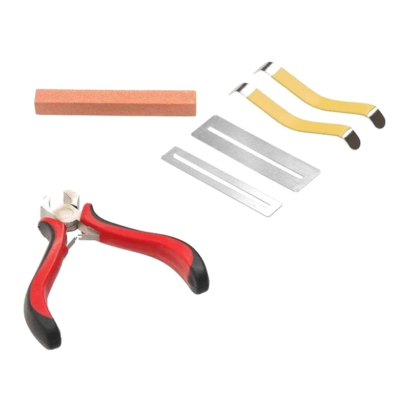 

Fret Puller,Fingerboard Protectors and String Spreaders,Grinding Stone,6 Pcs Guitar Luthier Tools Kit for Guitar Repair