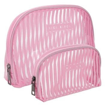 

Women Pink Waterproof Cosmetic Bag Girl PVC Makeup Bag Portable Plush Make Up Brushes Tools Storage Orangizer Bag Makeup Bag S/L