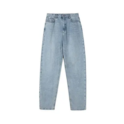 light blue Свободные винтажные женские джинсы, Осенние повседневные Джинсы бойфренда, джинсовые штаны с высокой талией, уличная одежда, джинсовые штаны - Цвет: light blue