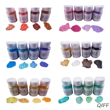 

4 Pcs/set DIY Crystal Epoxy Pearlescent Powder Slim Material Mica Glitter Crystal Mud Filler