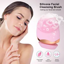 Силиконовая щетка для очищения лица с 6 режимами очищения двусторонний Электрический массажер для лица скруббер для глубокого очищения