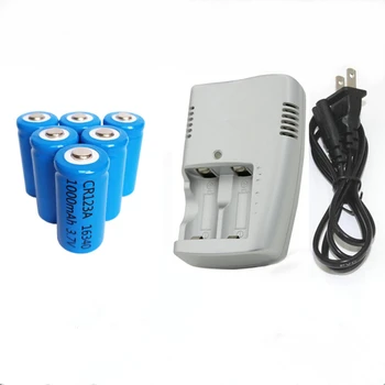 

6PCS 3.7V 1000mAh lithium ion battery 16340 CR123A rechargeable lithium battery +1 PCS dedicated smart charger 16340 charger