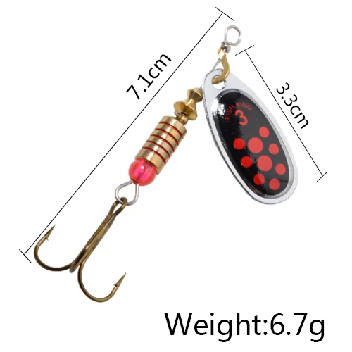 Details about   FISH KING Willow Spinner Bait Lure Fishing 2#-1/0# Hook Treble 35647-BR With 