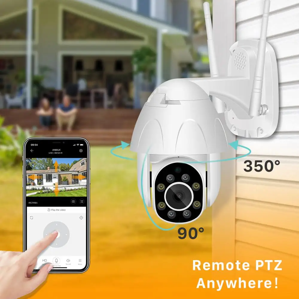 Wifi камера наружного видеонаблюдения PTZ 1080P ip 4.0X с цифровым зумом Купольные Камеры