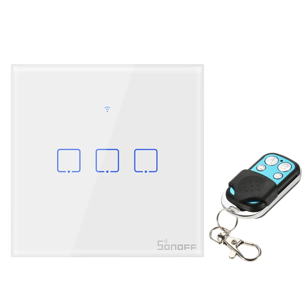 Интеллектуальный выключатель света SONOFF Smart Wi-Fi настенный светильник переключатель 433 МГц RF пульт дистанционного управления Управление; APP/сенсорный Управление таймер с Google Home/Nest& Alexa