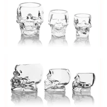 Двойной настенный стеклянный череп термостойкая 250 мл чашка с головой для виски вино для водки, пива винный бар кружка для питья подарок на Хэллоуин