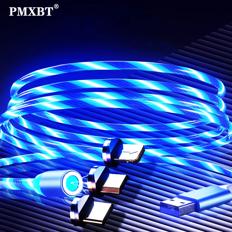 Магнитный usb кабель с разъемом Micro USB Type C для светодиод потока свечение освещение