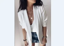 Women's commuter casual blazer white brown khaki black