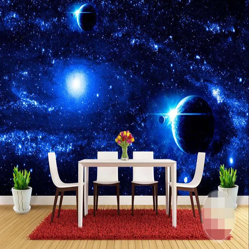 

Drop Shipping Universe Starry Galaxy Planet Custom Photo Mural Background Wall Paper Sofa TV Backdrop Wall Painting Modern