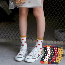 Женские носки новые зимние модные Харадзюку длинные хлопковые носки милые трендовые носки Kawaii забавные новинки с сердечками