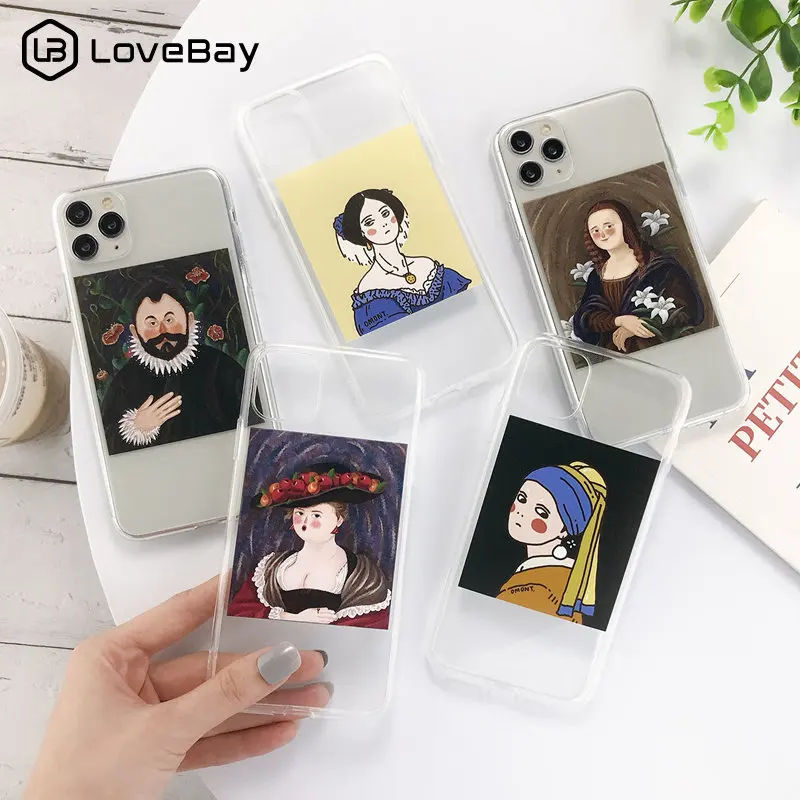 Lovebay For iPhone 11 Phone Case Funny Art Oil Paintings For iPhone 7 8 6 6s Plus 11 Pro X XR XS Max 5s SE Clear Soft TPU Cover Lovebay For iPhone 11 Phone Case Funny Art Oil Paintings For iPhone 7 8 6 6s Plus 11 Pro X XR XS Max 5s SE Clear Soft TPU Cover