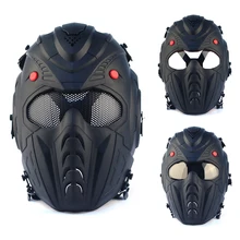 Tactical Full Face Paintball Mask Timemen Skull PC Lens Steel Mesh Safety Goggles Mask Military Hunting Airsoft Protective Mask